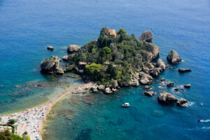 view of the Isola Bella Taormina